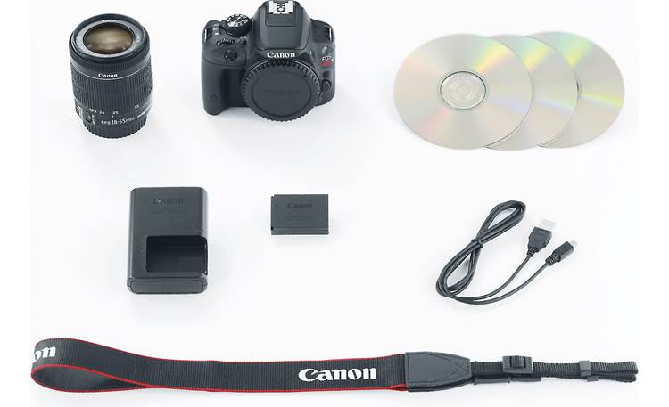 Canon EOS Rebel SL1 Kit Shown with supplied accessories