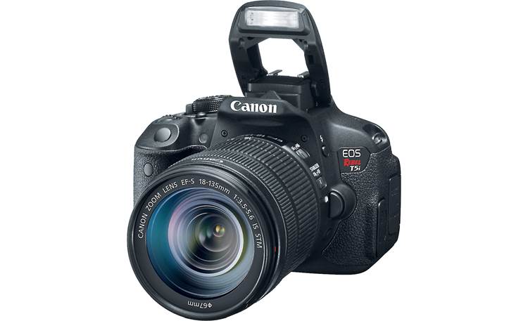 Canon EOS Rebel T5i Telephoto Kit Shown with on-board flash extended