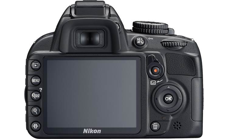 Nikon D3100 Kit with Standard Zoom and Telephoto VR Zoom Lenses Back (LCD off)