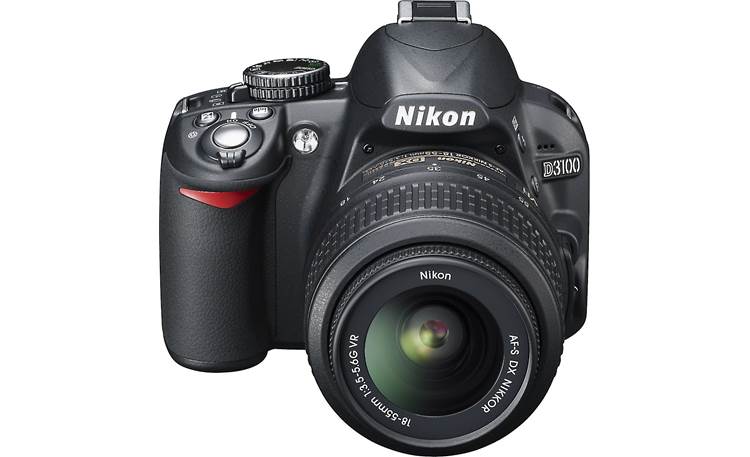 Nikon D3100 Kit with Standard Zoom and Telephoto VR Zoom Lenses Front, higher angle