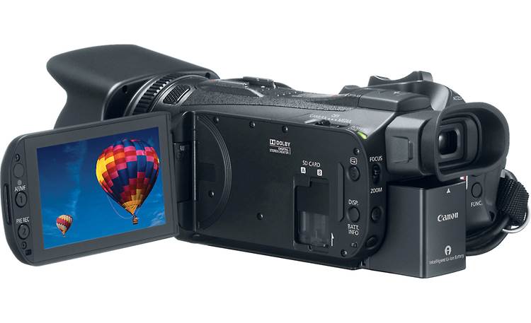 Canon VIXIA HF G30 Back, 3/4 view, LCD folded out
