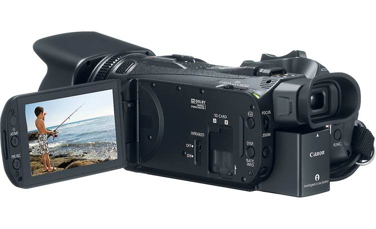 Canon XA25 Back, 3/4 view, LCD folded out