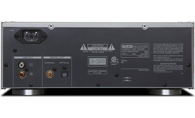 TEAC CD-H750 Back (shown in silver)