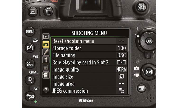 Nikon D600 Two Lens Camera Bundle Menu interface