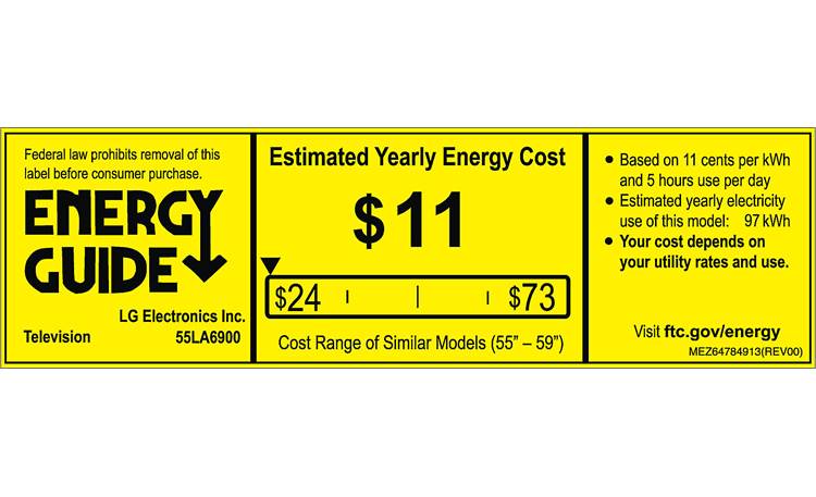 LG 55LA6900 EnergyGuide label