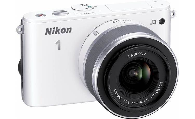 Nikon 1 J3 with Standard 3X Zoom Lens Front, 3/4 view, from left