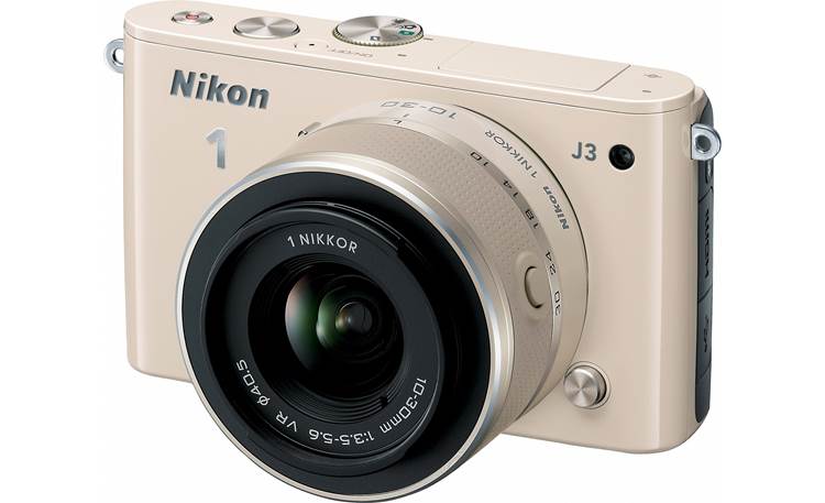 Nikon 1 J3 with Standard 3X Zoom Lens Front (Beige)