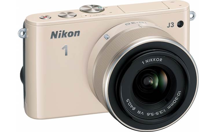 Nikon 1 J3 with Standard 3X Zoom Lens Front, 3/4 view, from left