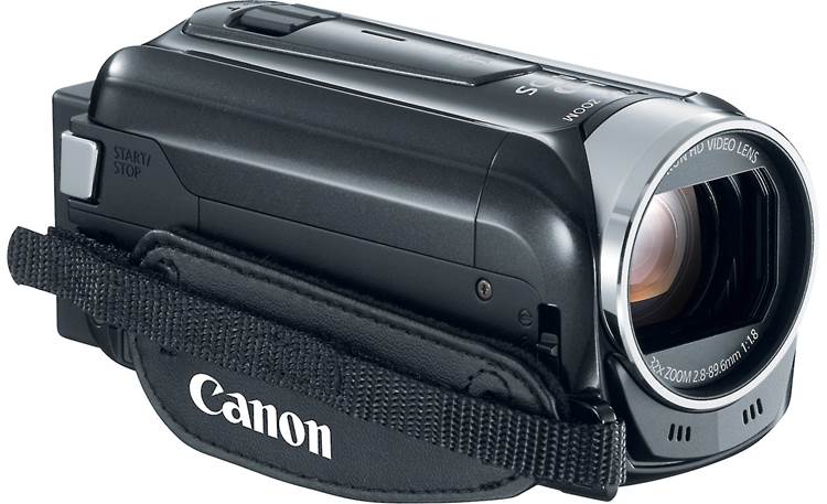 Canon VIXIA HF R400 Front, 3/4 view, from left