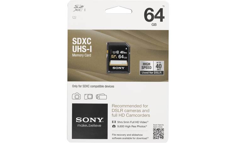 Sony SDXC UHS-1 Memory Card Shown in package