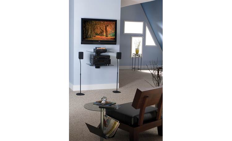 Sanus VuePoint™ HTBS Stands pictured in a living room setting