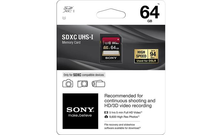 Sony SDXC Memory Card Shown in packaging