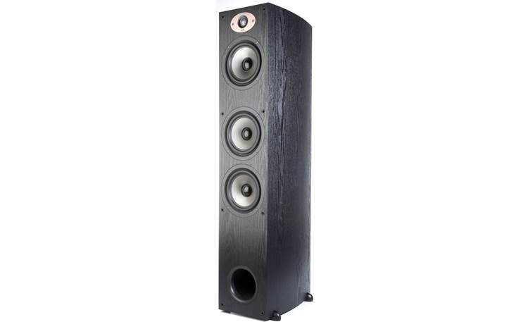 Polk Audio TSx440T Angled front view without grille (Black)