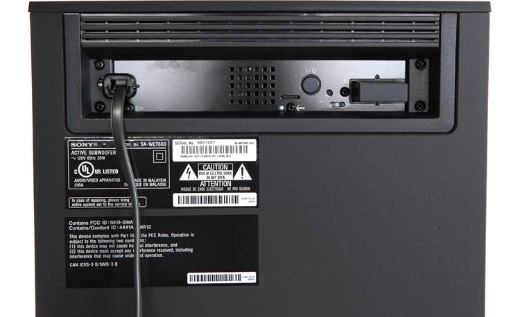 Sony HT-CT660 Subwoofer back panel