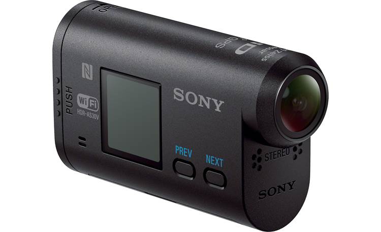 Sony HDR-AS30V/B 3/4 view from left