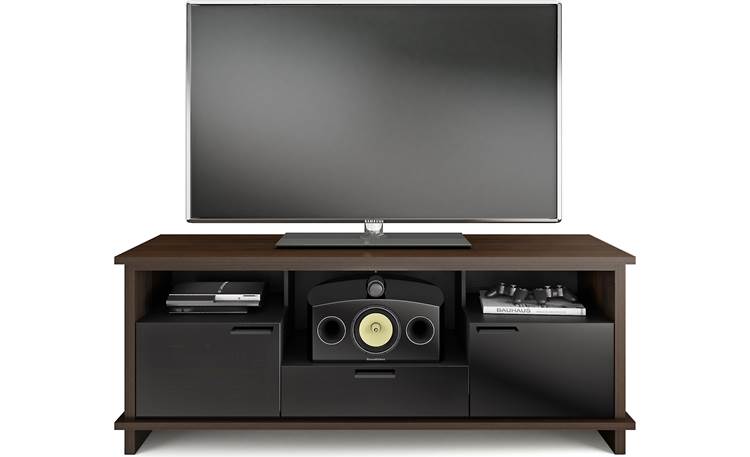 BDI Braden 8828 Walnut with center shelf panel removed (TV and components not included)