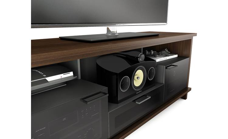 BDI Braden 8828 Walnut compartment detail (TV and components not included)