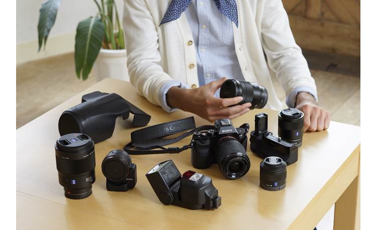 Sony Alpha a7 (no lens included) The a7 with some of its family of companion accessories, available separately