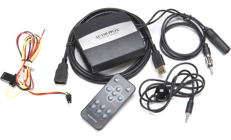 Audiovox AUNI-200-USB Universal RDS USB Integration Kit You get the module, antenna connections, power/ground wire, USB extension cable, and a wireless remote with IR receiver