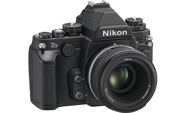 Nikon Df with 50mm f/1.8 lens 3/4 view from front left
