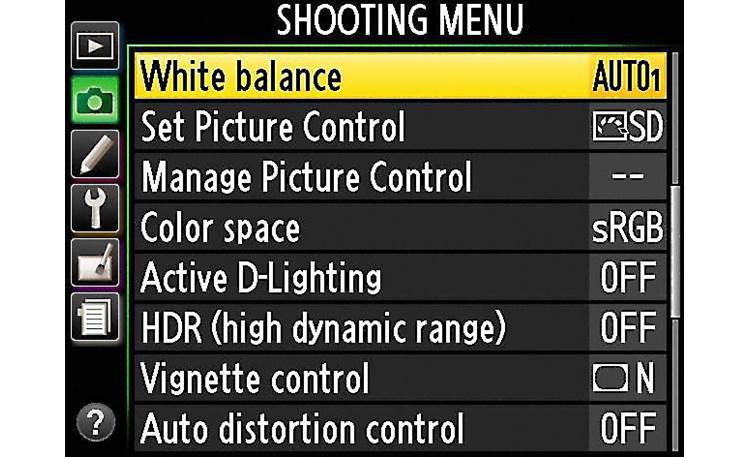 Nikon Df with 50mm f/1.8 lens Df shooting menu