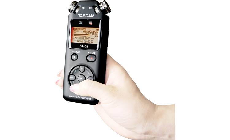 Tascam DR-05 Compact, so you can take it anywhere