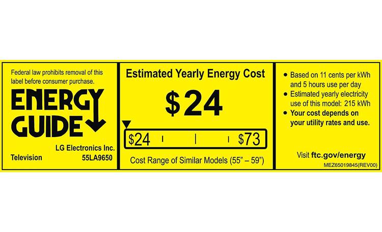 LG 55LA9650 Energy Guide