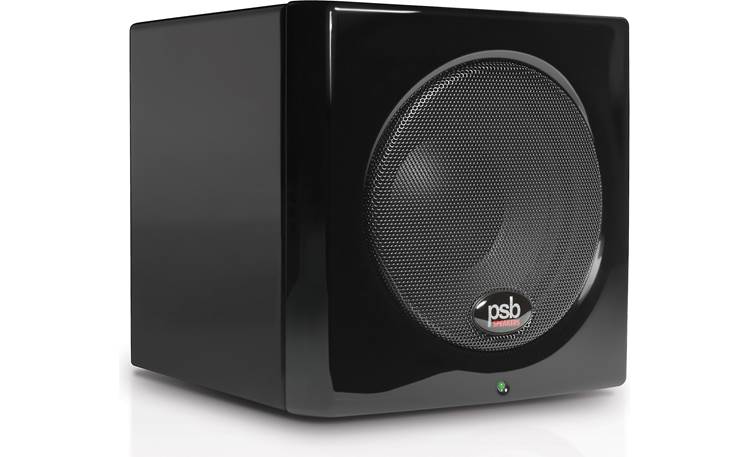 PSB Alpha PS1/SubSeries 100 3/4 view of SubSeries 100 subwoofer