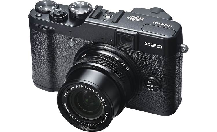Fujifilm X20 Angled view with zoom lens extended