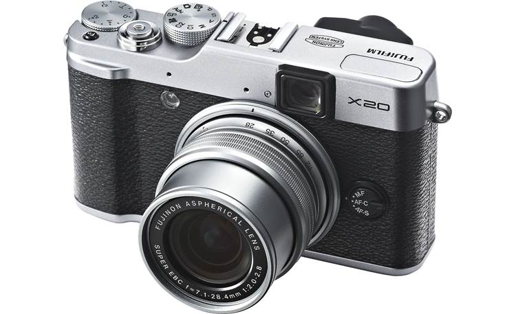 Fujifilm X20 Angled view with zoom lens extended