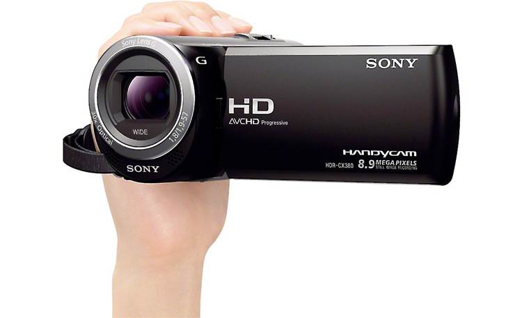 Sony Handycam® HDR-CX380 Shown in hand for scale