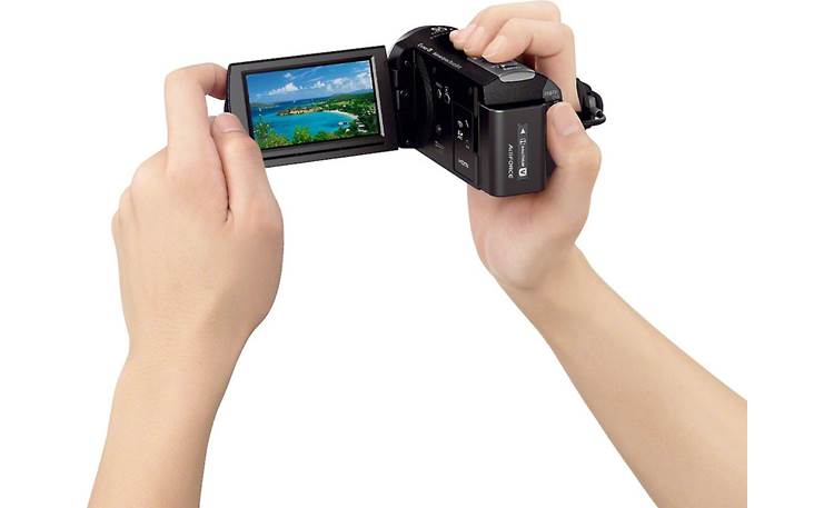 Sony HDR-CX430V Shown in hands for scale