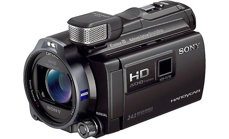 Sony HDR-PJ790V Front, 3/4 view, from right, LCD stored
