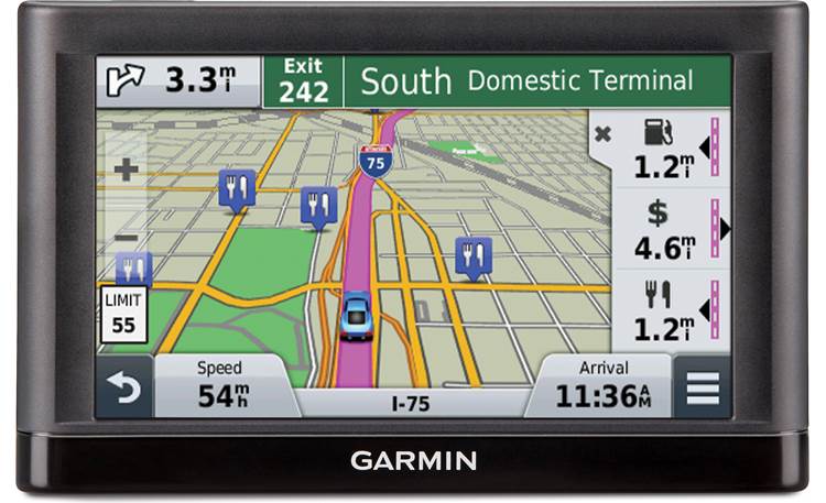 Garmin nüvi® 55LM The Up Ahead display (at right) lets you know what's nearby.
