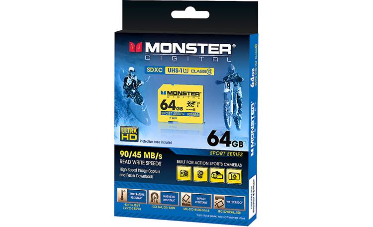 Monster Digital 64GB SDXC Memory Card Front of package
