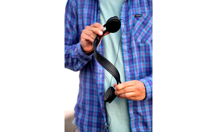 BOOM Swap Tough, flexible headband (Black model shown)
