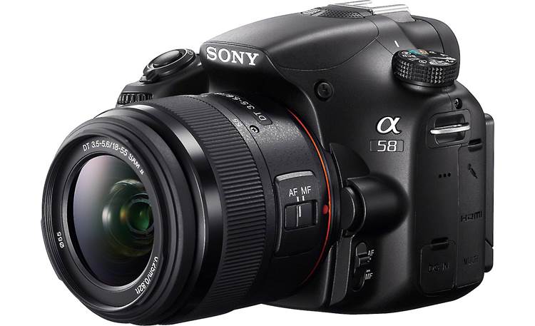 Sony SLT-A58K Kit Front, 3/4 view, from right