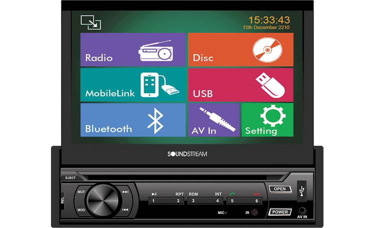 Soundstream VR-722HB Sleek touchscreen controls give you access to all your music and video