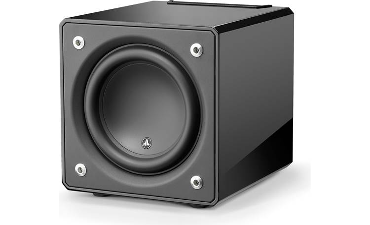 JL Audio E-Sub e110 Angled front view with grille removed