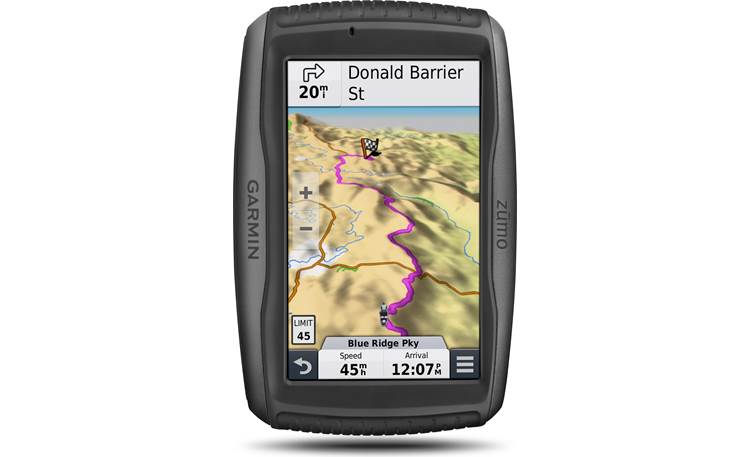Garmin zūmo® 590LM Dual-orientation display with vertical mapping