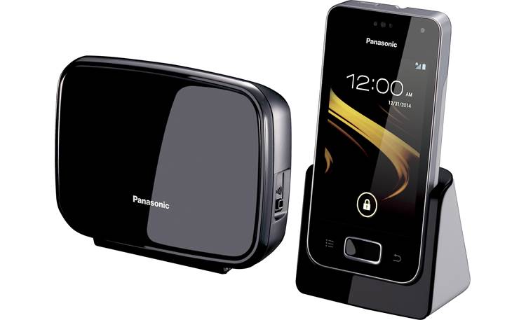 Panasonic KX-PRX120W Base station (left) and handset in charger (right)