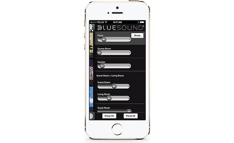 Bluesound Vault Bluesound's free smartphone app lets you control Bluesound speakers in multiple rooms