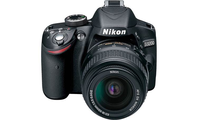 Nikon D3200 Kit with Standard Zoom and Telephoto Zoom Lenses Front with 18-55 mm lens
