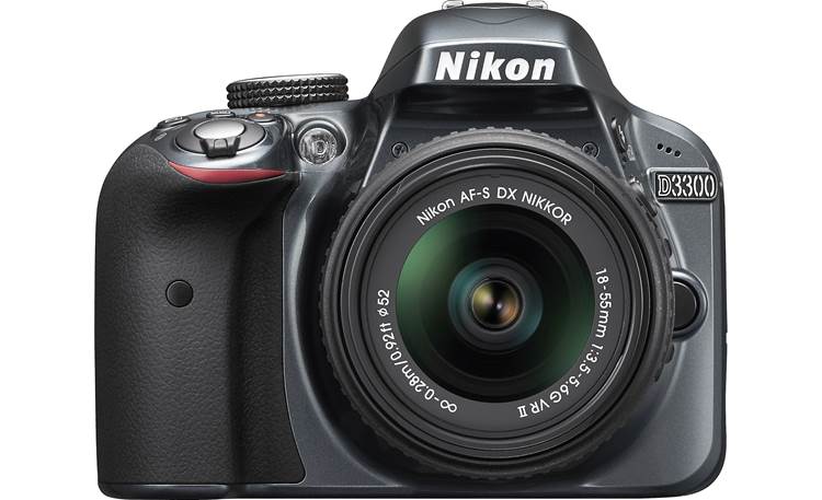 Nikon D3300 Kit Straight-on front view (Grey)