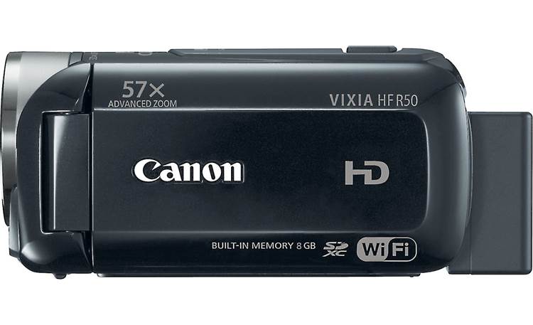 Canon VIXIA HF R50 Left side view with battery