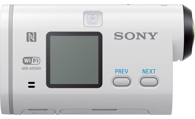 Sony HDR-AS100VR/W Left side, showing controls