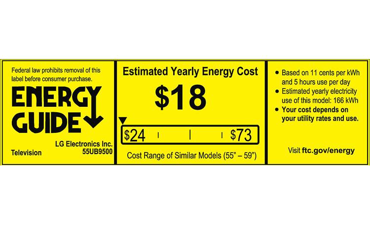 LG 55UB9500 EnergyGuide label