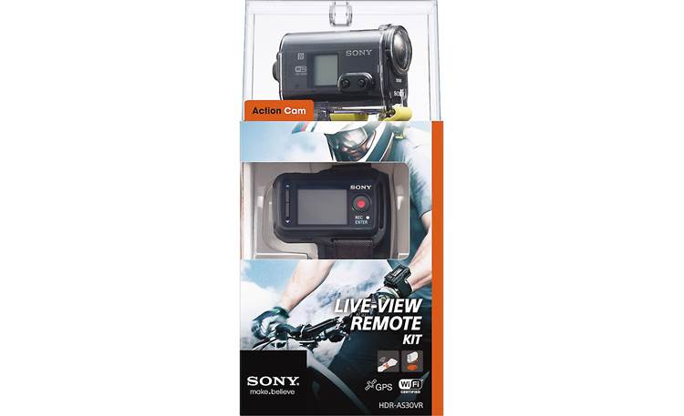 Sony HDR-AS30VR Live View Remote Shown with packaging