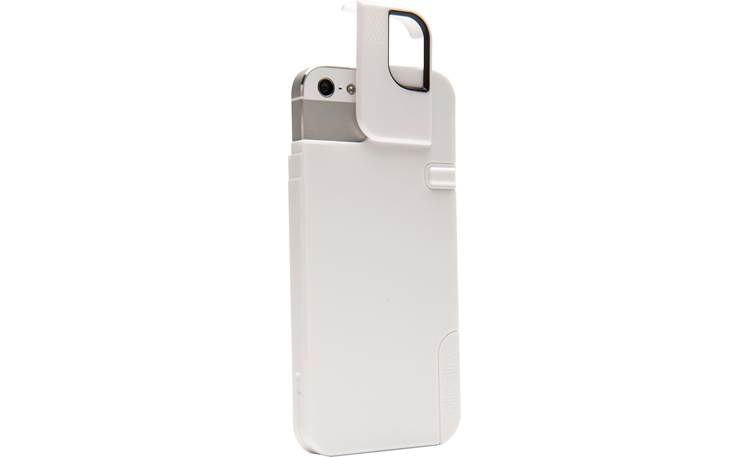 Olloclip Quick-Flip™ Case White - cover raised (iPhone not included)