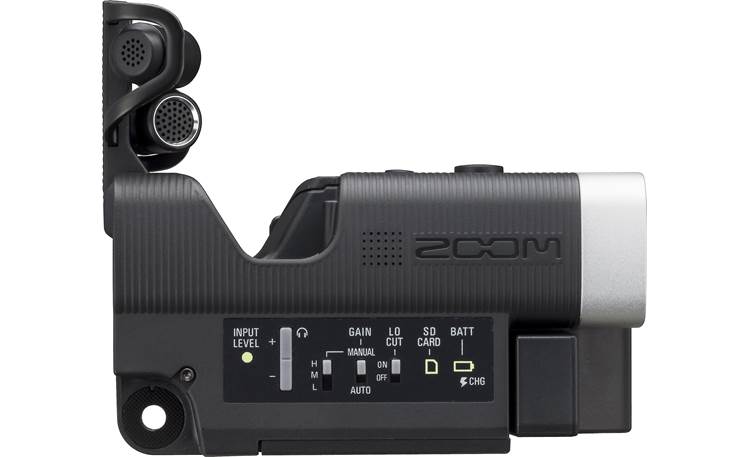 Zoom Q4 Right side view with control panel and microphone deployed